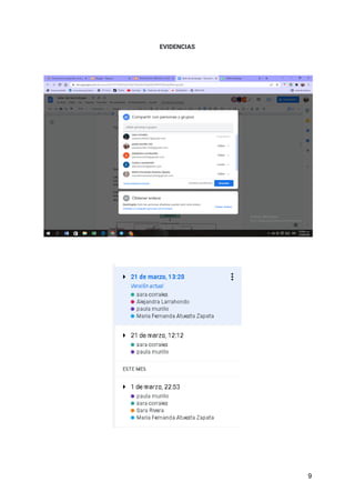 EVIDENCIAS
9
 