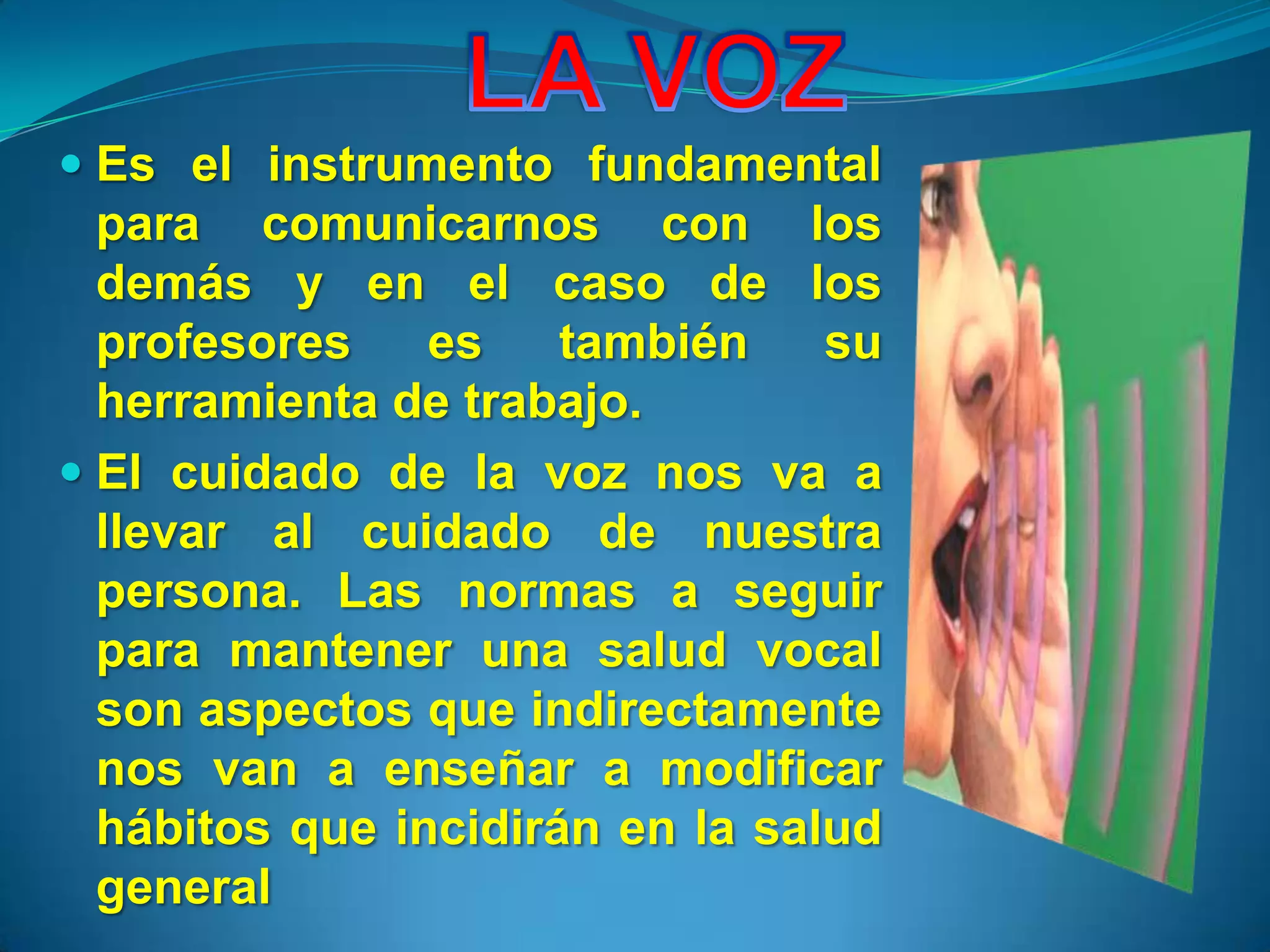 Taller de uso y cuidado de la voz en la docencia | PPT