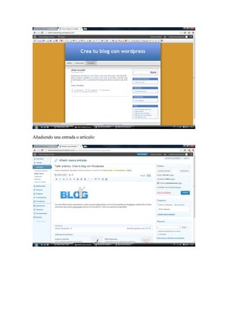 Añadiendo una entrada o artículo:

 