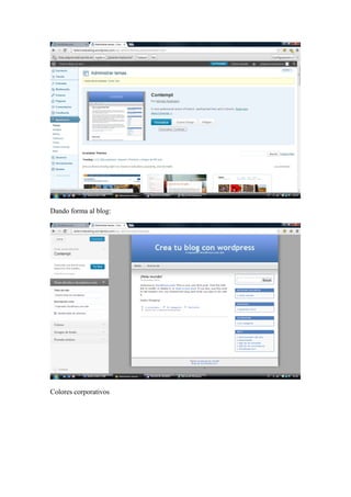 Dando forma al blog:

Colores corporativos

 