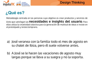 Design Thinking Design Thinking
a) José veranea con la familia todo el mes de agosto en
su chalet de Ibiza, pero él suele ...
