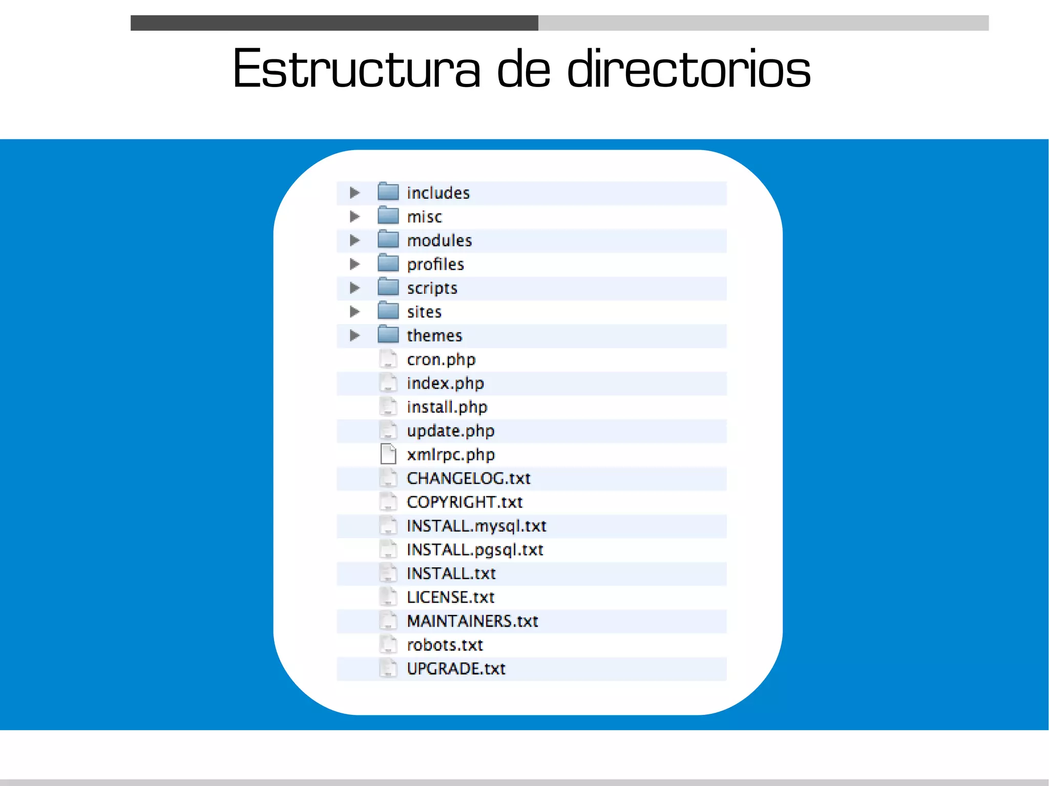 Estructura de directorios
 