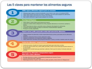 Las 5 claves para mantener los alimentos seguros
 
