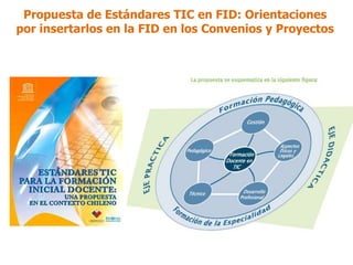 Propuesta de Estándares TIC en FID: Orientaciones
por insertarlos en la FID en los Convenios y Proyectos
 