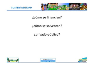 SUSTENTABILIDAD
¿cómo se financian?
¿cómo se solventan?
¿privado-público?
jacoboMALOWANY
¿privado-público?
 