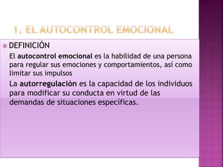 Taller emocional: Autocontrol emocional. | PDF
