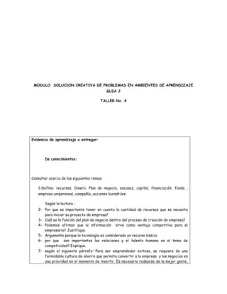 Taller emprendimiento