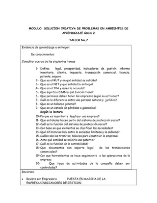 Taller emprendimiento