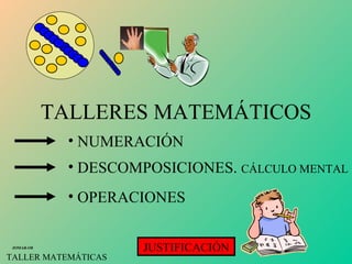 TALLERES MATEMÁTICOS JOMAR-O8 TALLER MATEMÁTICAS ,[object Object],[object Object],[object Object],JUSTIFICACIÓN 
