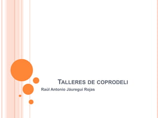 TALLERES DE COPRODELI
Raúl Antonio Jáuregui Rojas
 