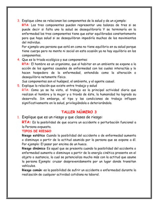 Talleres de salud ocupacional