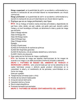 Talleres de salud ocupacional