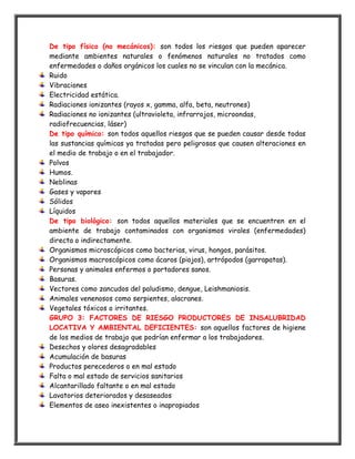 Talleres de salud ocupacional