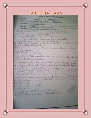 TALLERES EN CLASES

 