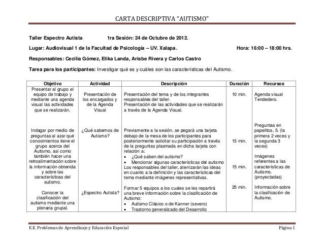 Taller espectro autista