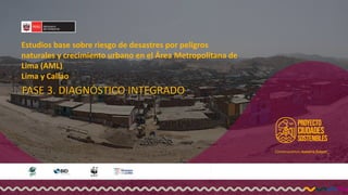 Estudios base sobre riesgo de desastres por peligros
naturales y crecimiento urbano en el Área Metropolitana de
Lima (AML)
Lima y Callao
Construyamos nuestro futuro_
FASE 3. DIAGNÓSTICO INTEGRADO
 