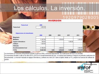 Los cálculos. La inversión. 