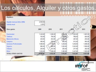 Los cálculos. Alquiler y otros gastos. 