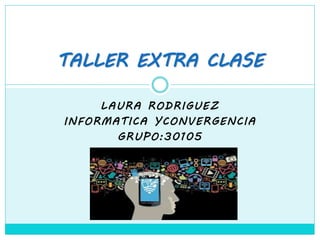 LAURA RODRIGUEZ
INFORMATICA YCONVERGENCIA
GRUPO:30105
TALLER EXTRA CLASE
 