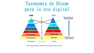 https://edorigami.wikispaces.com/file/view/bloom's+Digital+taxonomy+v3.01.pdf
Taxonomía de Bloom
para la era digital
 