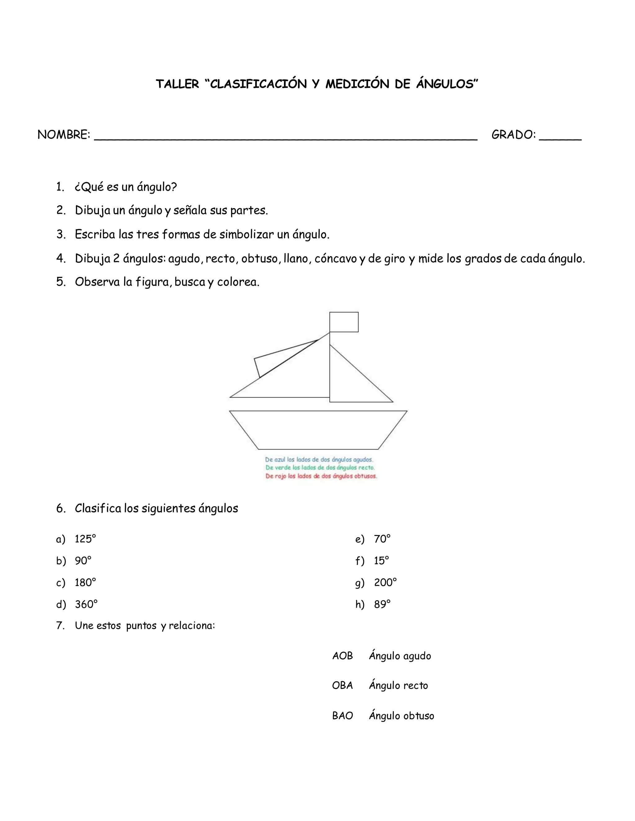 Fichas Angulos 5o Primaria Image To U