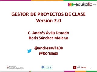 TALLER DE GESTOR DE PROYECTOS DE CLASE