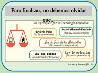 Prendes y Serrano (2016)
Para finalizar, no debemos olvidar
que...
 