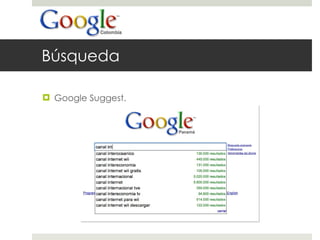 Búsqueda Google Suggest. 