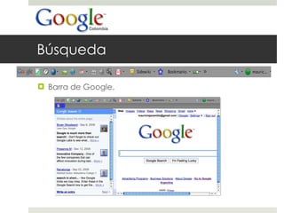 Búsqueda Barra de Google. 