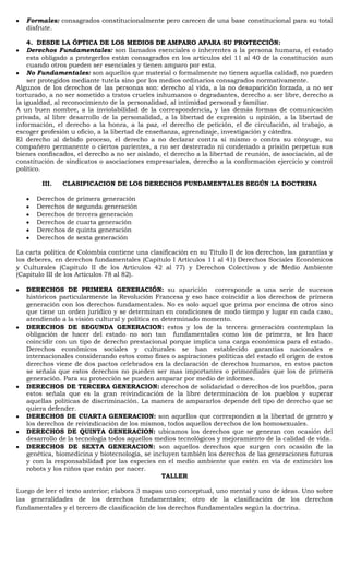 Taller grado décimo los derechos fundamentales