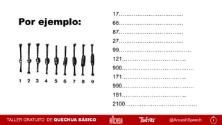 Quechua Numbers Taller Gratuito Quechua Ancashino - Nuestros Números en Quechua con ...