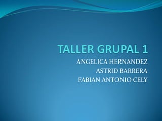 ANGELICA HERNANDEZ
ASTRID BARRERA
FABIAN ANTONIO CELY
 