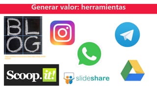 https://pixabay.com/es/pizarra-blog-negro-blogs-bordo-
620314/
Generar valor: herramientas
 