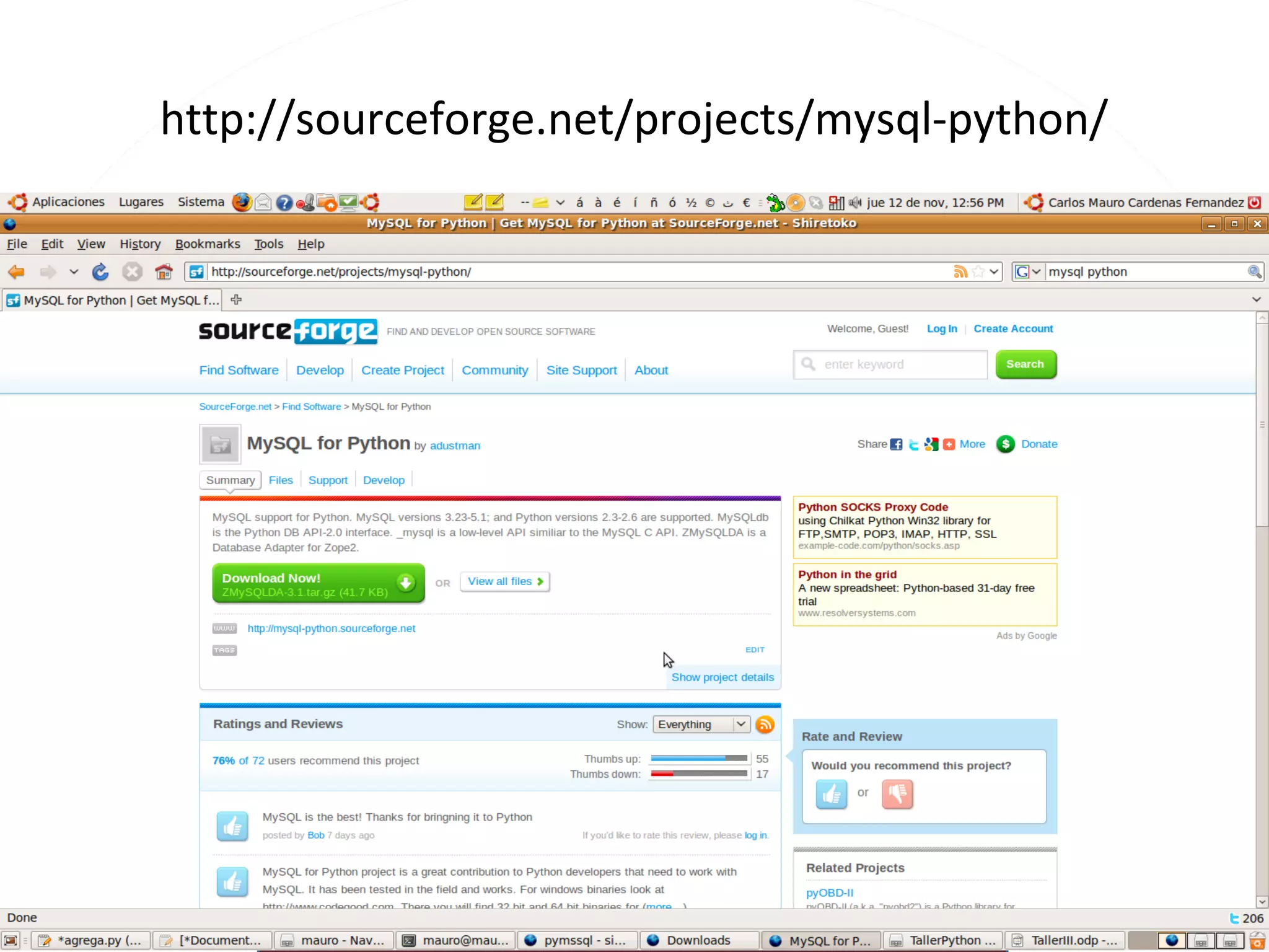 from matplotlib import rcParams rcParams['text.usetex']=True rcParams['text.latex.unicode']=True from numpy import arange, cos, pi from matplotlib.pyplot import figure, axes, plot, xlabel, ylabel, title, grid, savefig, show figure(1, figsize=(6,4)) ax = axes([0.1, 0.1, 0.8, 0.7]) t = arange(0.0, 1.0+0.01, 0.01) s = cos(2*2*pi*t)+2 plot(t, s) xlabel(r'\textbf{time (s)}') ylabel(ur'\textit{Velocity (\u00B0/sec)}', fontsize=16) title(r"\TeX\ is Number $\displaystyle\sum_{n=1}^\infty\frac{-e^{i\pi}}{2^n}$!", fontsize=16, color='r') grid(True) show() t201.py 
