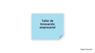 Taller de
Innovación
empresarial
Diego Carbonell
 