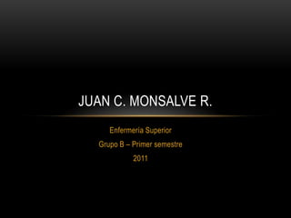 Enfermería Superior Grupo B – Primer semestre 2011 Juan C. Monsalve R. 