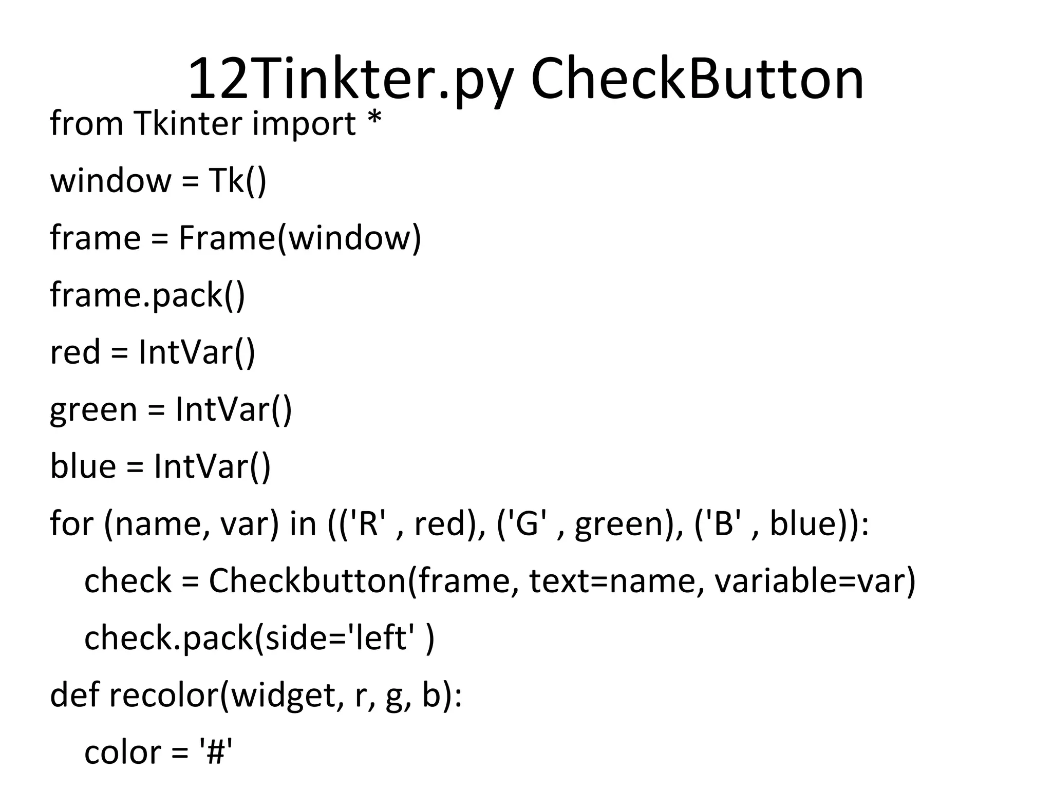 Parametros por Defecto >>> def nombres(nombre, apepa,apema): print "%s %s %s" % (nombre, apepa,apema) >>> def nombres(nombre='NN',  apepa='NN',apema='NN'): print "%s %s %s" % (nombre, apepa,apema) 