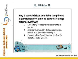 SistemadeGestióndeCalidad
ISO9001:2008
 