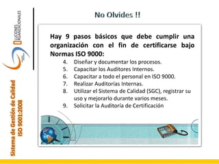 SistemadeGestióndeCalidad
ISO9001:2008
E mail : Guadalupe.Leonardo@gmail.com
Móvil: 809-924-7941 Tel. Oficina: 809-736-242...