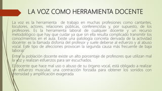 Taller la voz como herramienta docente universidad | PPTX