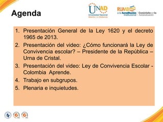 Taller Ley 1620 de 2013_ Convivencia Escolar | PPTX