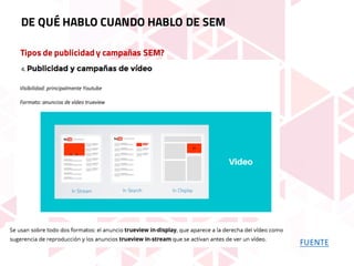 Tipos de publicidad y campañas SEM?
DE QUÉ HABLO CUANDO HABLO DE SEM
FUENTE
 