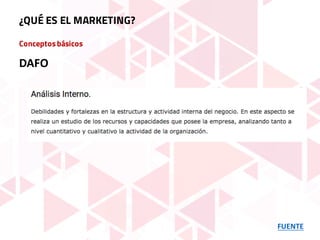 Conceptosbásicos
FUENTE
¿QUÉ ES EL MARKETING?
DAFO
 