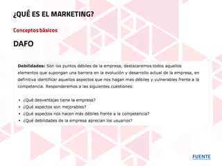 Conceptosbásicos
FUENTE
¿QUÉ ES EL MARKETING?
DAFO
 