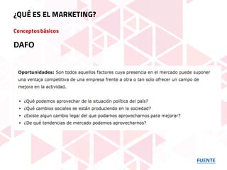 Conceptosbásicos
FUENTE
¿QUÉ ES EL MARKETING?
DAFO
 