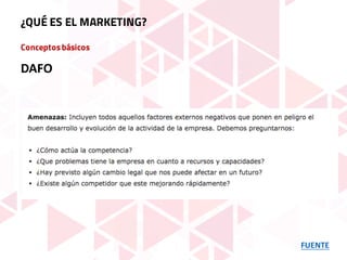 Conceptosbásicos
FUENTE
¿QUÉ ES EL MARKETING?
DAFO
 
