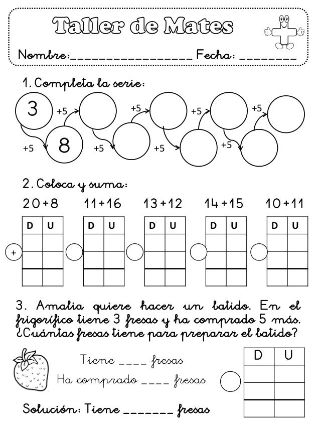 Ficha Matemáticas 1º Primaria