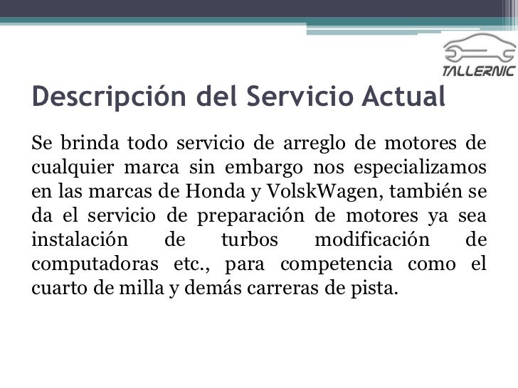 Taller Mecánico Automotriz - Gerencia de Servicios