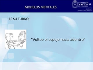 “ Voltee el espejo hacia adentro” ES SU TURNO:  MODELOS MENTALES 