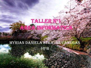 TALLER N°1
AREA INFORMATICA
MYRIAN DANIELA STRAUSS VANEGAS
10°B
 
